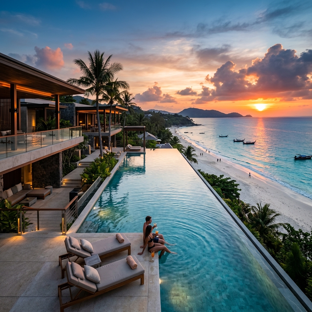 Luxury Resort sunset infinity pool